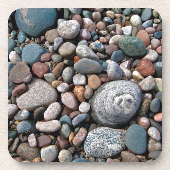 USA, Michigan. Polished Pebbles On The Shore Coaster (Front)