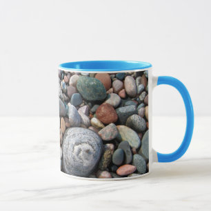 USA, Michigan. Polished Pebbles On The Shore Mug