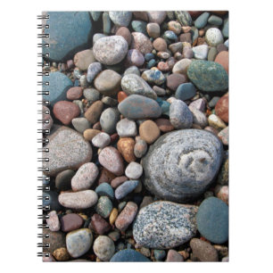 USA, Michigan. Polished Pebbles On The Shore Notebook