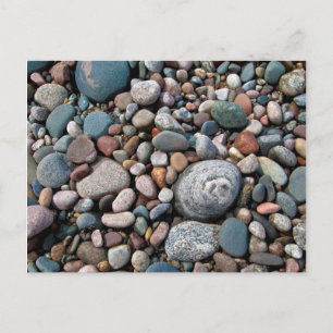 USA, Michigan. Polished Pebbles On The Shore Postcard