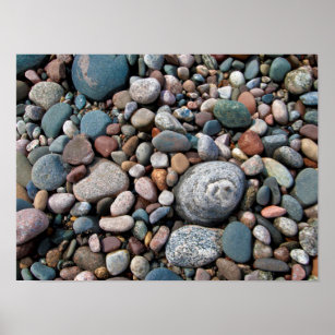 USA, Michigan. Polished Pebbles On The Shore Poster