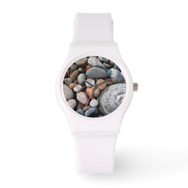 USA, Michigan. Polished Pebbles On The Shore Watch (Front)