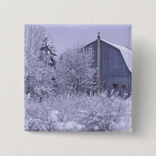 USA, Michigan, Rochester Hills. Snowy blue 15 Cm Square Badge