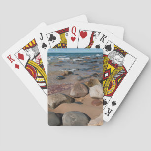 USA, Michigan. Rounded Boulders On 12 Mile Playing Cards