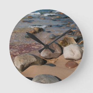 USA, Michigan. Rounded Boulders On 12 Mile Round Clock