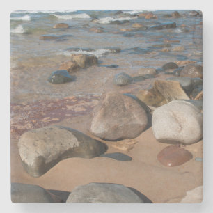 USA, Michigan. Rounded Boulders On 12 Mile Stone Coaster