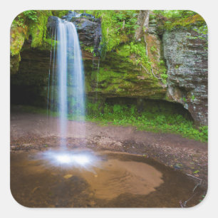 USA, Michigan. Scott's Falls In Upper Michigan Square Sticker