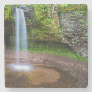 USA, Michigan. Scott's Falls In Upper Michigan Stone Coaster