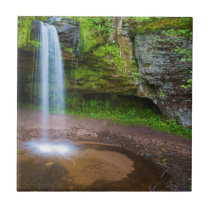USA, Michigan. Scott's Falls In Upper Michigan Tile