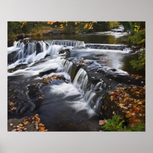USA, Michigan, Upper Peninsula. Bond Falls and Poster