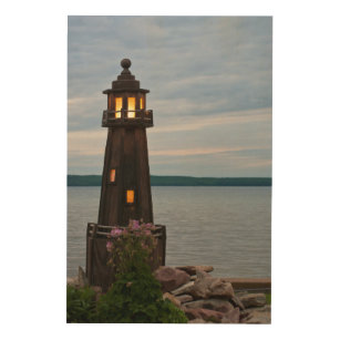 USA, Michigan. Yard Decoration Lighthouse