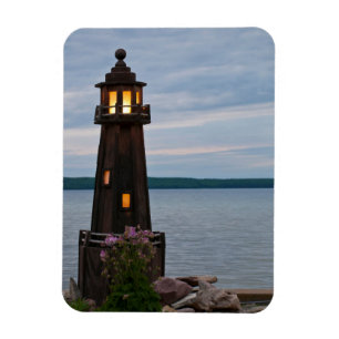 USA, Michigan. Yard Decoration Lighthouse Magnet