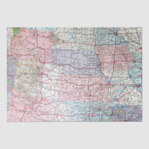 USA Midwest Map  Tissue Paper