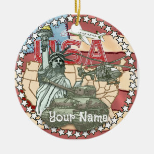 USA Military Ceramic Tree Decoration
