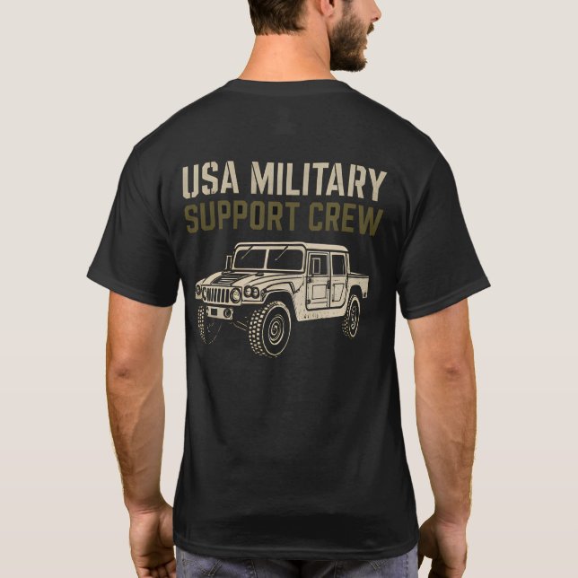 USA Military Support Crew T-Shirt (Back)