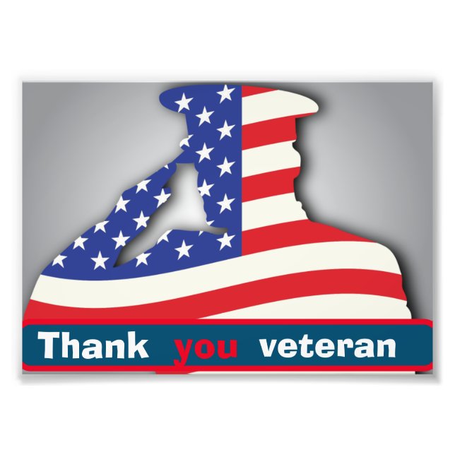 USA military thank you veterans, veteran's day  Photo Print (Front)