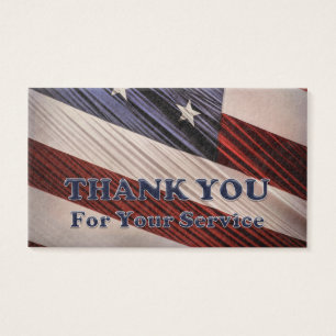 USA Military Veterans Patriotic Flag Thank You
