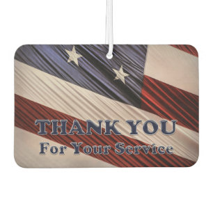 USA Military Veterans Patriotic Flag Thank You Car Air Freshener