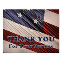 USA Military Veterans Patriotic Flag Thank You