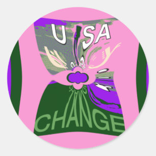 USA Millennial pink change vector Inspirational  Classic Round Sticker