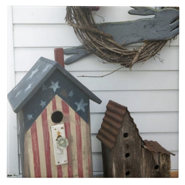 USA, Missouri, Herman: Patriotic Birdhouses, Tile (Front)