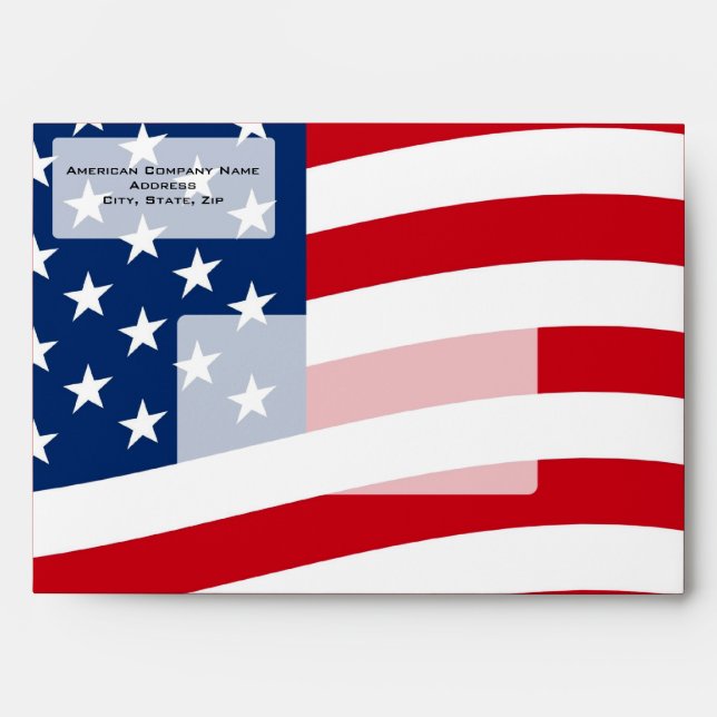 USA Modern Waving Flag Envelope (Front)