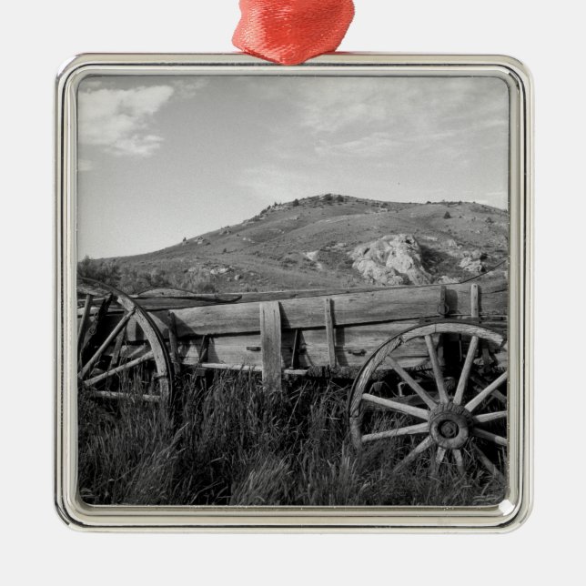 USA, Montana, Bannack State Park Old wagon made Metal Tree Decoration (Front)