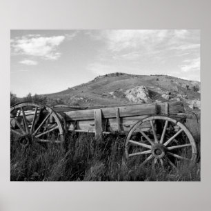 USA, Montana, Bannack State Park Old wagon made Poster