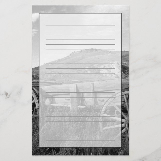 USA, Montana, Bannack State Park Old wagon made Stationery (Front)