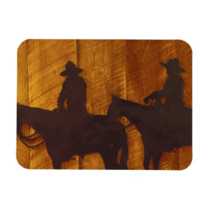 USA, Montana, Boulder River Cowboys on horses Magnet