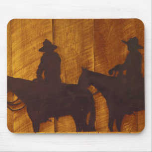 USA, Montana, Boulder River Cowboys on horses Mouse Mat