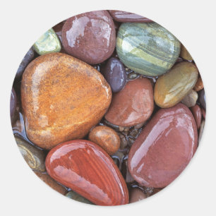 USA, Montana, Clark Fork River, Stones 2 Classic Round Sticker