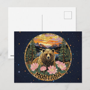 USA Montana state symbols Postcard