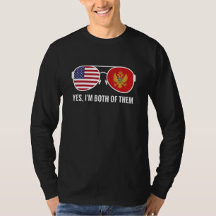 Usa Montenegro Flag Sunglasses Montenegrin America T-Shirt