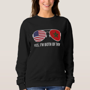 Usa Morocco Flag Sunglasses Moroccan Americans Sweatshirt