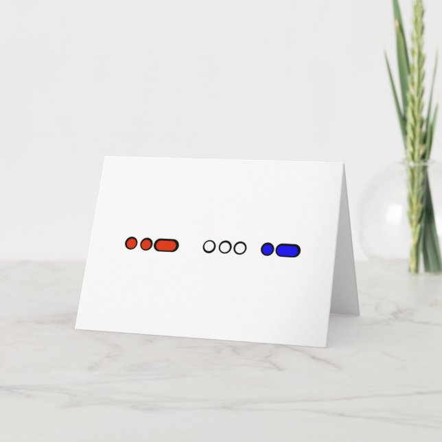 USA Morse Code Coloured Note Card (Front)