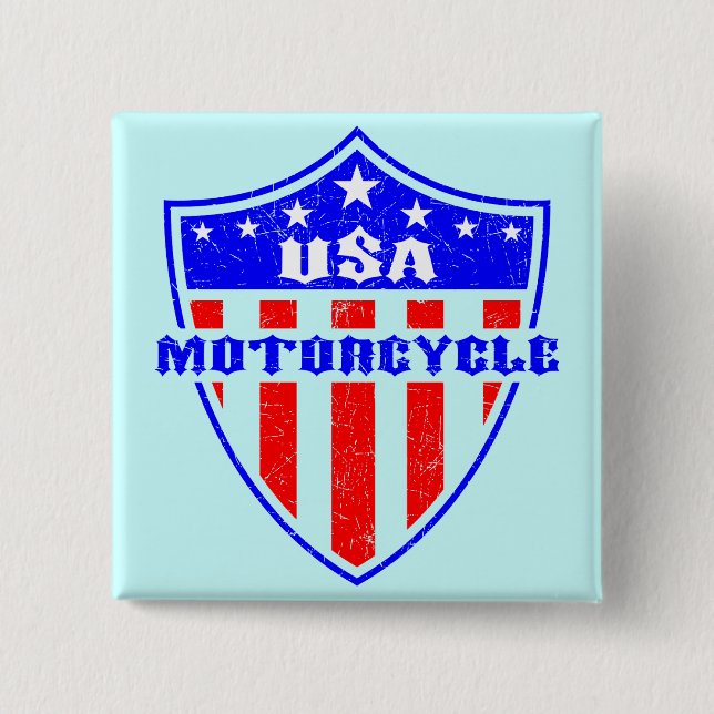 USA Motorcycle 15 Cm Square Badge (Front)