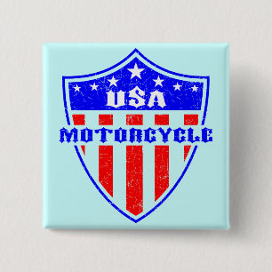 USA Motorcycle 15 Cm Square Badge
