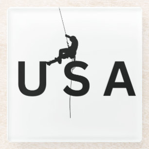 USA mountain climbing Glass Coaster