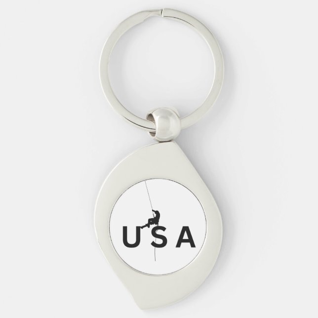 USA mountain climbing Key Ring (Front)