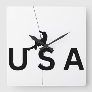 USA mountain climbing Square Wall Clock