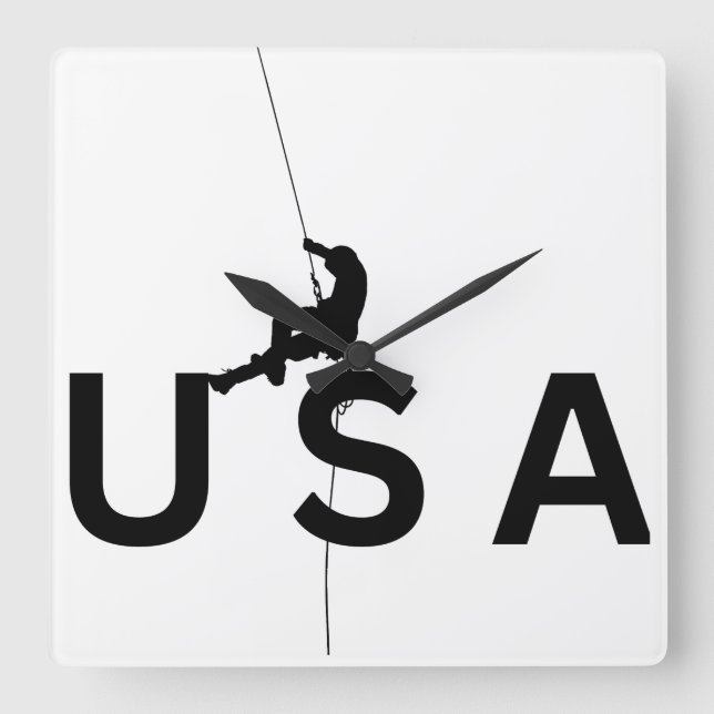 USA mountain climbing Square Wall Clock (Front)