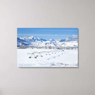 USA, MT, Farm near Livingston Canvas Print