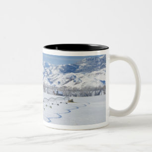 USA, MT, Farm near Livingston Two-Tone Coffee Mug