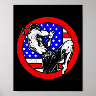 Usa Muay Thai - Thai Boxing And Kickboxing Gift Poster