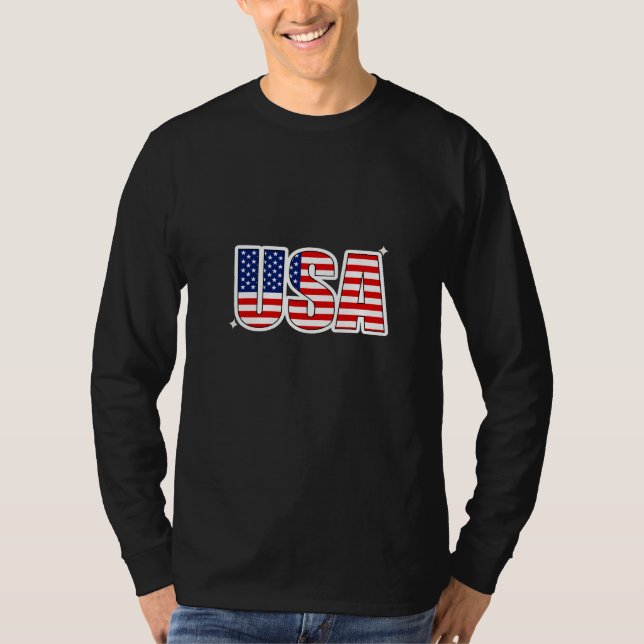 USA Name Basic Long Sleev T-Shirt (Front)