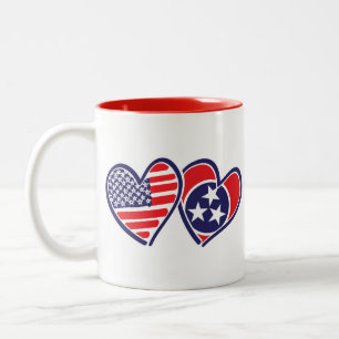 USA---Nashville-Flag-Hearts Two-Tone Coffee Mug