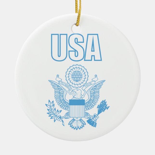 USA national emblem Ceramic Tree Decoration (Front)
