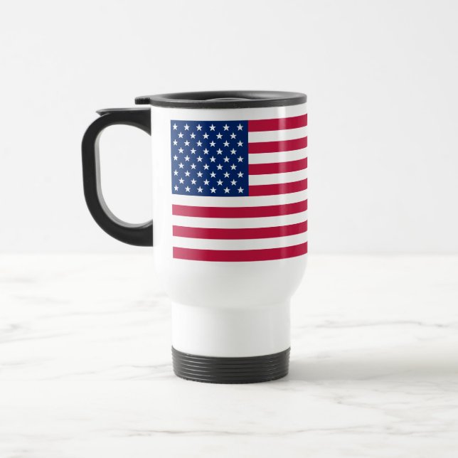 USA National Flag America Stars Stripes Patriotic Travel Mug (Left)