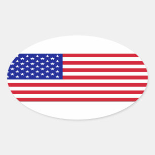 USA National Flag Oval Sticker